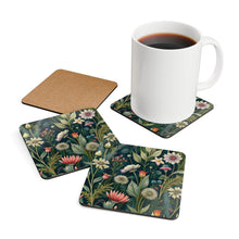 Load image into Gallery viewer, White Wildflowers Corkwood Coaster Set