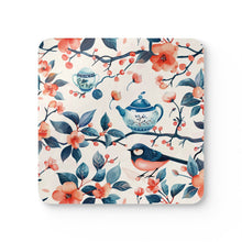 Load image into Gallery viewer, Bird Flowers Chinoiserie Corkwood Coaster Set
