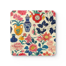 Load image into Gallery viewer, Flowers Chinoiserie Corkwood Coaster Set
