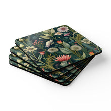 Load image into Gallery viewer, White Wildflowers Corkwood Coaster Set
