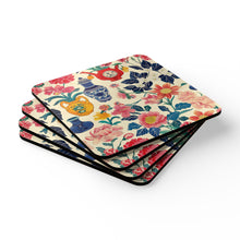 Load image into Gallery viewer, Flowers Chinoiserie Corkwood Coaster Set