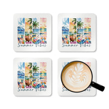 Load image into Gallery viewer, Beach Summer Vibes Corkwood Coaster Set