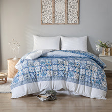 Load image into Gallery viewer, Moroccan Traditional Pattern Breathable Blue Microfiber Bedding Duvet Cover Set Queen