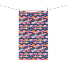 Load image into Gallery viewer, Pink Blue Waves Print Tea Towel