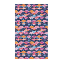 Load image into Gallery viewer, Pink Blue Waves Print Tea Towel Polyester 18&quot; × 30&quot;