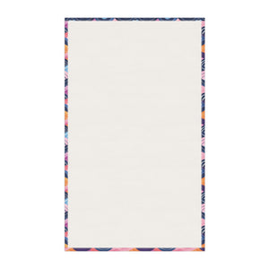 Pink Blue Waves Print Tea Towel