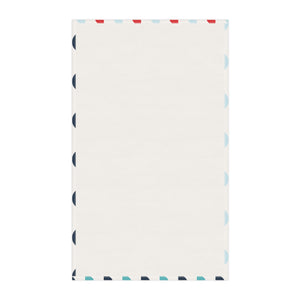 Navy Red Geometric Print Tea Towel