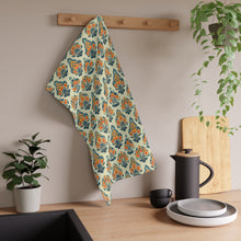 Load image into Gallery viewer, Orange Red Gray Ornate Tea Towel