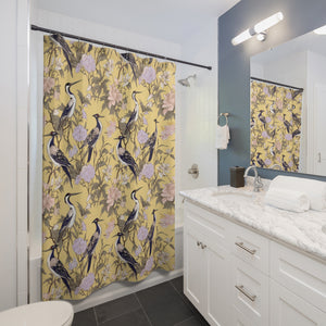 Light Yellow Heron Shower Curtain