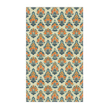 Load image into Gallery viewer, Orange Red Gray Ornate Tea Towel