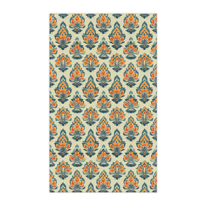 Orange Red Gray Ornate Tea Towel