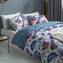 Load image into Gallery viewer, Paisley Print Duvet Cover Set Blue