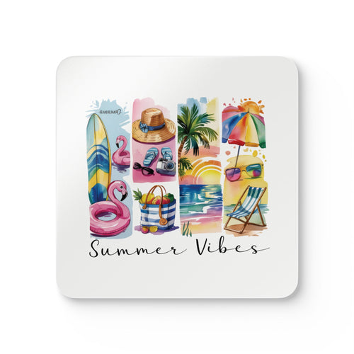 Summer Vibes Corkwood Coaster Set