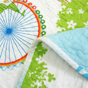 Paris Hot Air Balloon Baby Toddler Quilt Coverlet