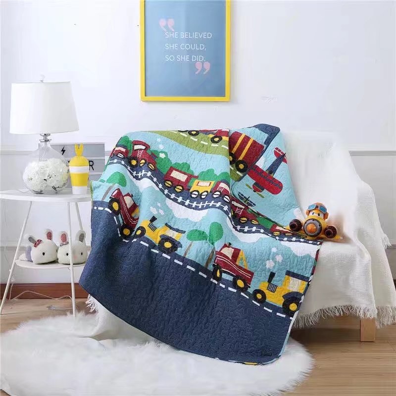 Toy Train Transportation Baby Toddler Quilt Coverlet