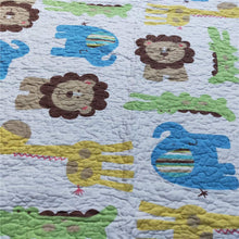 Load image into Gallery viewer, Lion Elephant Animals Baby Toddler Quilt Coverlet