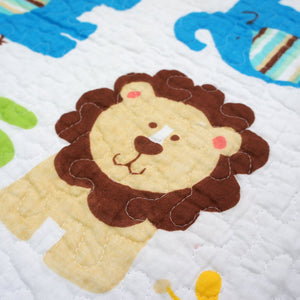 Lion Elephant Animals Baby Toddler Quilt Coverlet