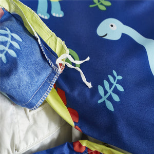 Dinosaur Print Duvet Cover Set Blue