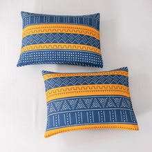 Load image into Gallery viewer, Tribal Boho Pattern Breathable Mustard Blue Microfiber Bedding Duvet Cover Set