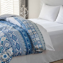 Load image into Gallery viewer, Moroccan Traditional Pattern Breathable Blue Microfiber Bedding Duvet Cover Set