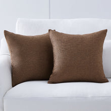 Load image into Gallery viewer, Tracey Brown Linen Textured Solid Pillow Cover Set of 2