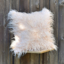 Load image into Gallery viewer, Pink Faux Fur Throw Pillow Cover Cushion Cover 18 x 18, Contemporary Fur Pillow Cover, Decorative Pink Pillow, Throw Pillow Cover