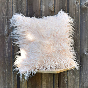 Pink Faux Fur Throw Pillow Cover Cushion Cover 18 x 18, Contemporary Fur Pillow Cover, Decorative Pink Pillow, Throw Pillow Cover