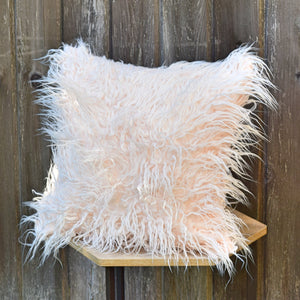 Pink Faux Fur Throw Pillow Cover Cushion Cover 18 x 18, Contemporary Fur Pillow Cover, Decorative Pink Pillow, Throw Pillow Cover