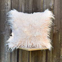 Load image into Gallery viewer, Pink Faux Fur Throw Pillow Cover Cushion Cover 18 x 18, Contemporary Fur Pillow Cover, Decorative Pink Pillow, Throw Pillow Cover