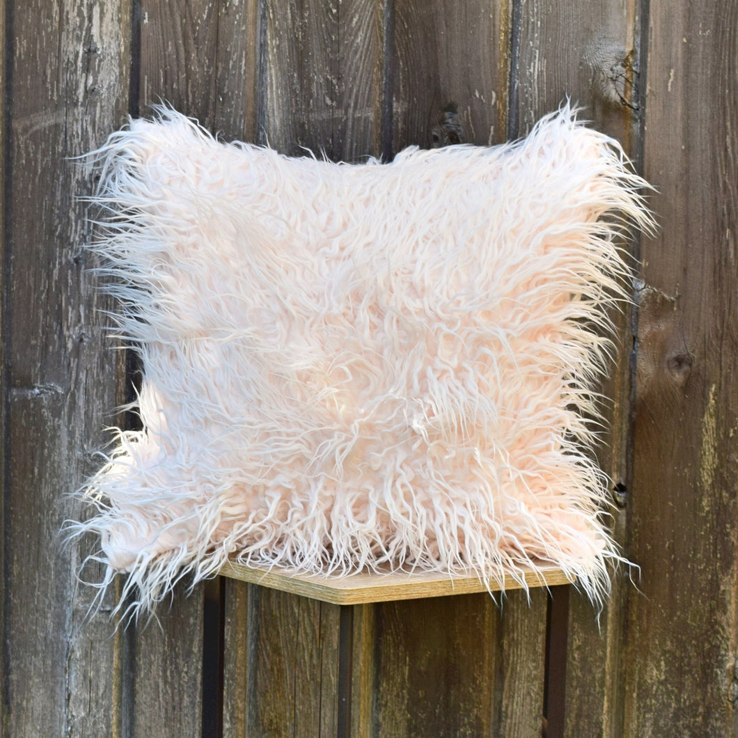 Pink Faux Fur Throw Pillow Cover Cushion Cover 18 x 18, Contemporary Fur Pillow Cover, Decorative Pink Pillow, Throw Pillow Cover
