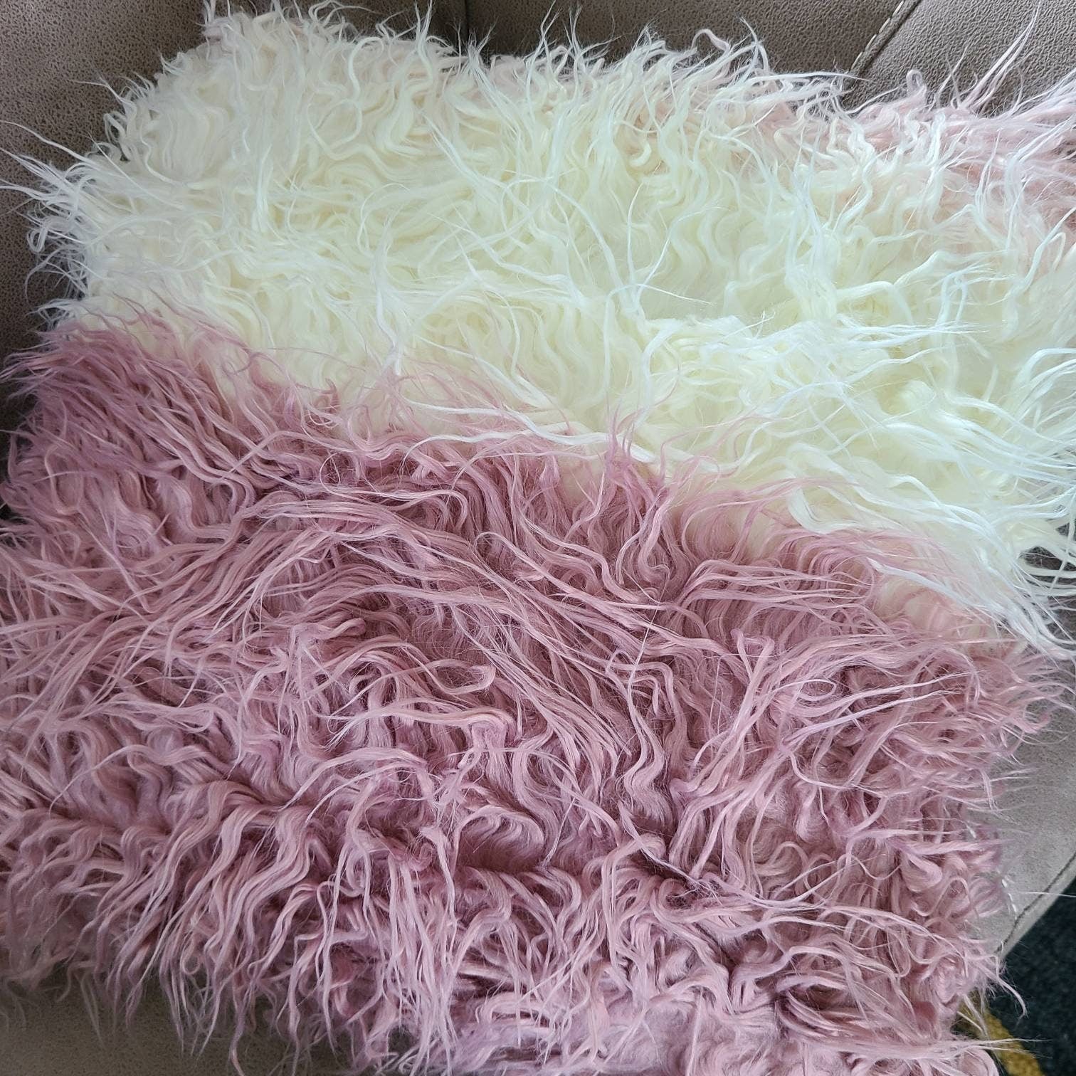 Pink faux fur online pillows