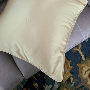 Mustard Trellis Pattern Satin Throw Pillow Cover | Sofa Chair  embroidery Cushion Cover | Decorative Durable Mustard Yellow Pillow