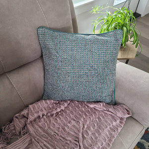 Woven Pillow Cover | Green Texture Pattern Satin Throw Pillow Cover | Sofa Chair Woven Cushion Cover | Decorative Durable Pillow cover