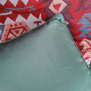 Woven Pillow Cover | Green Texture Pattern Satin Throw Pillow Cover | Sofa Chair Woven Cushion Cover | Decorative Durable Pillow cover